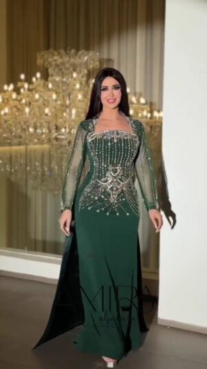 فستان سهره لون زيتي