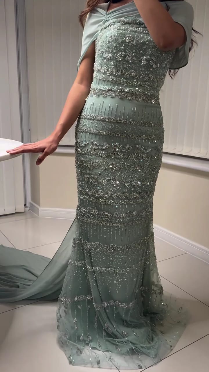 فستان سهره اخضر