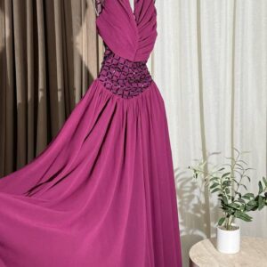 فستان سهره لون عنابي