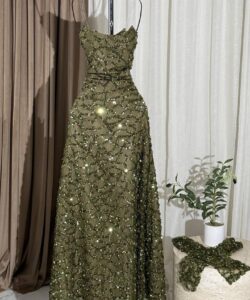 فستان سهره لون اخضر