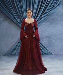 فستان سهره لون نبيتى