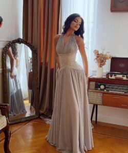 فستان سهره لون رصاصي