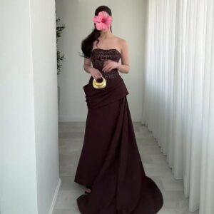 فستان سهره لون بني