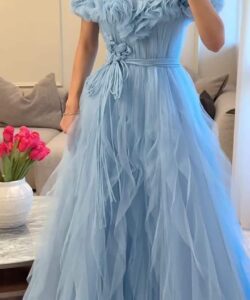 فستان سهره لون سماوي