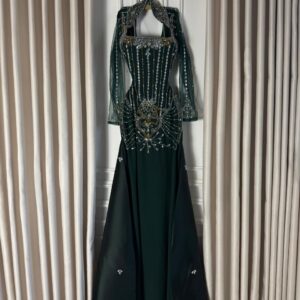 فساتين سهره لون زيتي