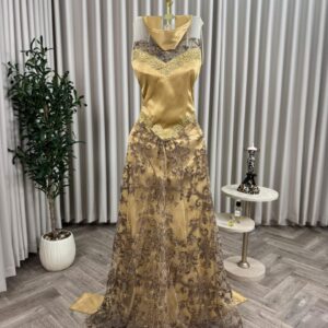 فساتين سهره لون اصفر