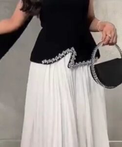 فساتين سهره لون اسود في ابيض