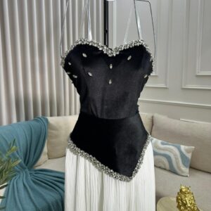 فساتين سهره لون ابيض واسود