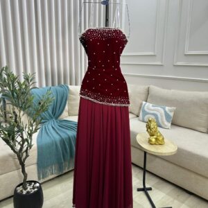 فساتين سهره لون نبيتى