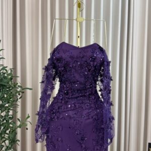 فساتين سهره لون بنفسجي