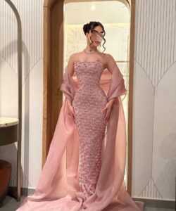 فساتين سهره لون وردي