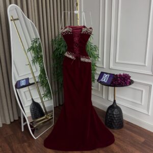 فساتين سهره لون نبيتى