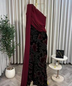 فساتين سهره لون نبيتى في اسود