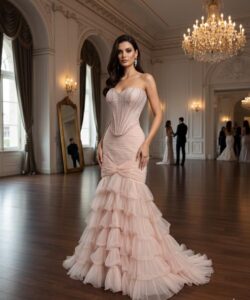 فساتين سهره لون وردي