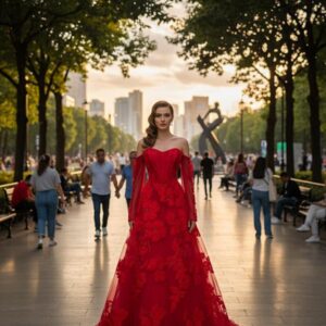 فساتين سهره لون احمر