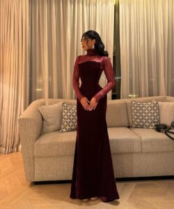 فساتين سهره لون نبيتى غامق