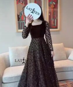 فساتين سهره لون بني