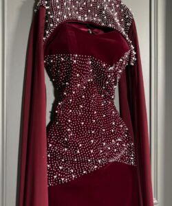 فساتين سهره لون نبيتى