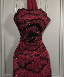 فساتين سهره لون نبيتى