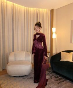 فستان سهره لون نبيتى