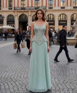 فستان سهره لون سماوي