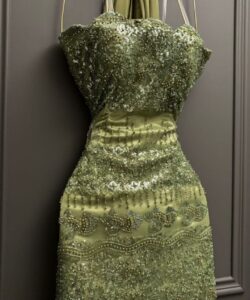 فستان سهره لون اخضر