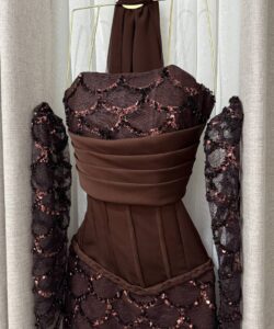 فستان سهره لون بني