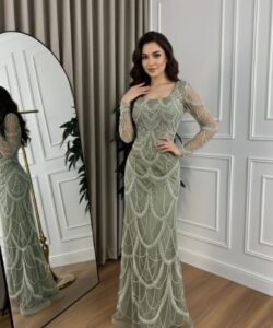 فستان سهره لون اخضر