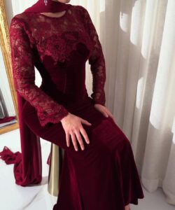 فستان سهره لون نبيتى