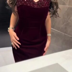 فستان سهره لون نبيتى