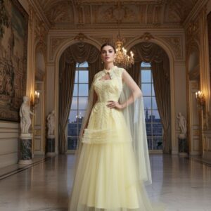 فستان سهره لون اصفر