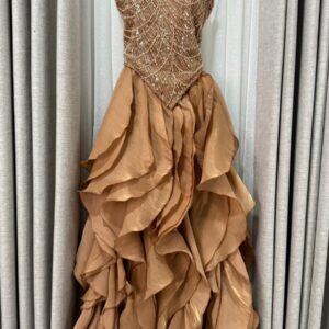 فستان سهره لون عسلى