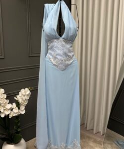 فستان سهره لون سماوي