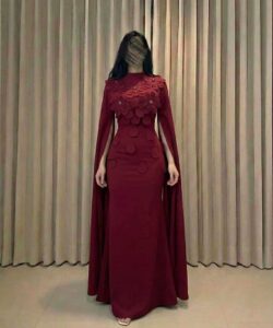 فستان سهرة لون نبيتى