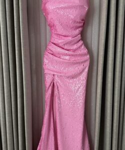 فستان سهرة لون فوشي