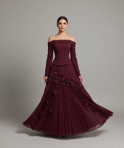 فستان سهرة لون نبيتى