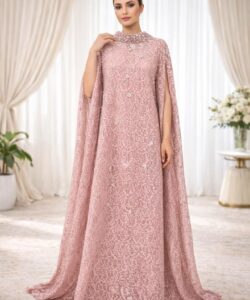 فستان سهرة لون وردي