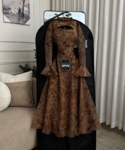 فستان رمضانى لون بني