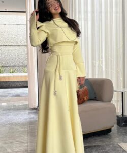 فستان سهره لون اصفر